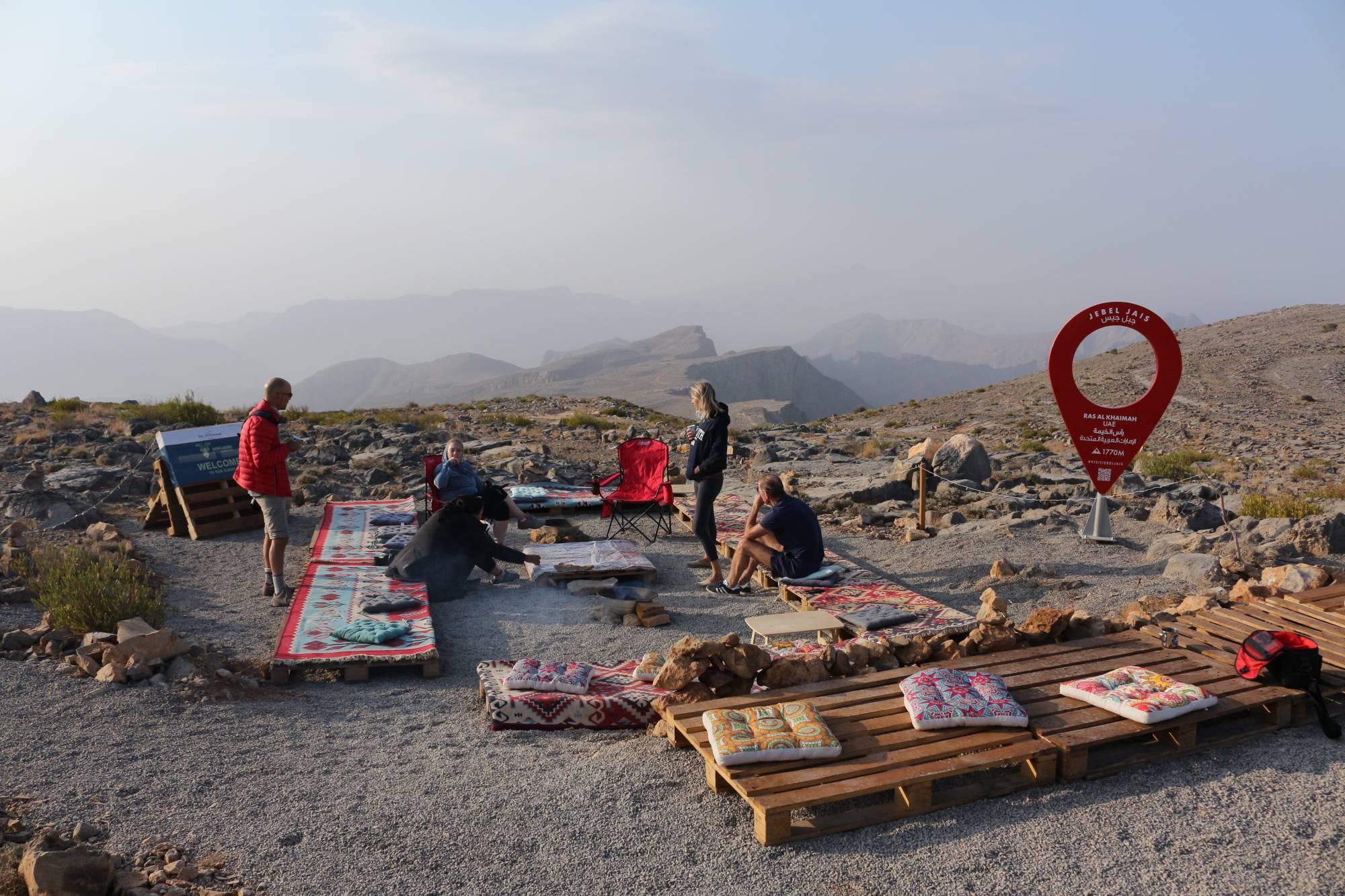 Camp at the highest point in the UAE